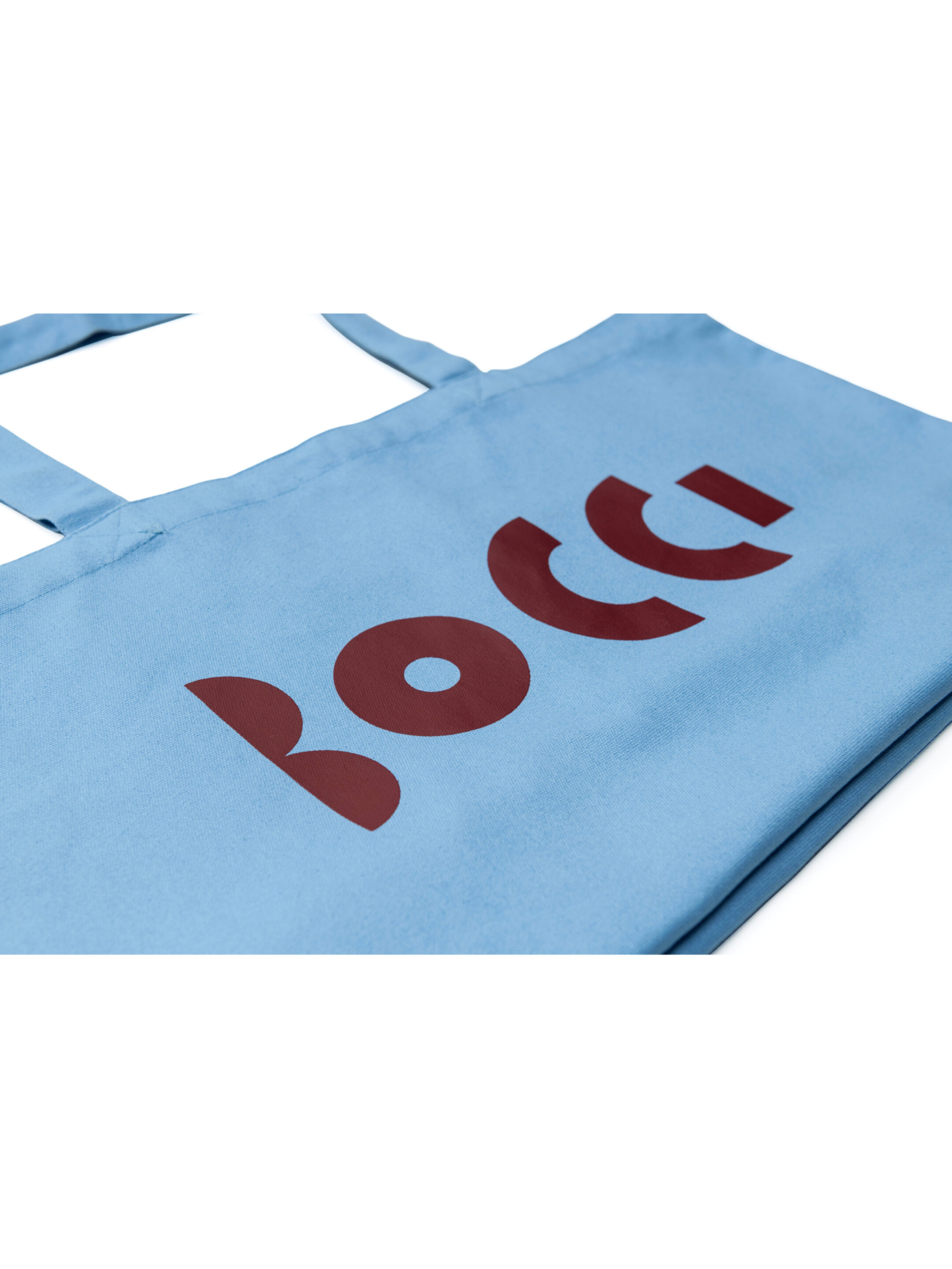 Bocci tote light blue front detail Kate W 3346