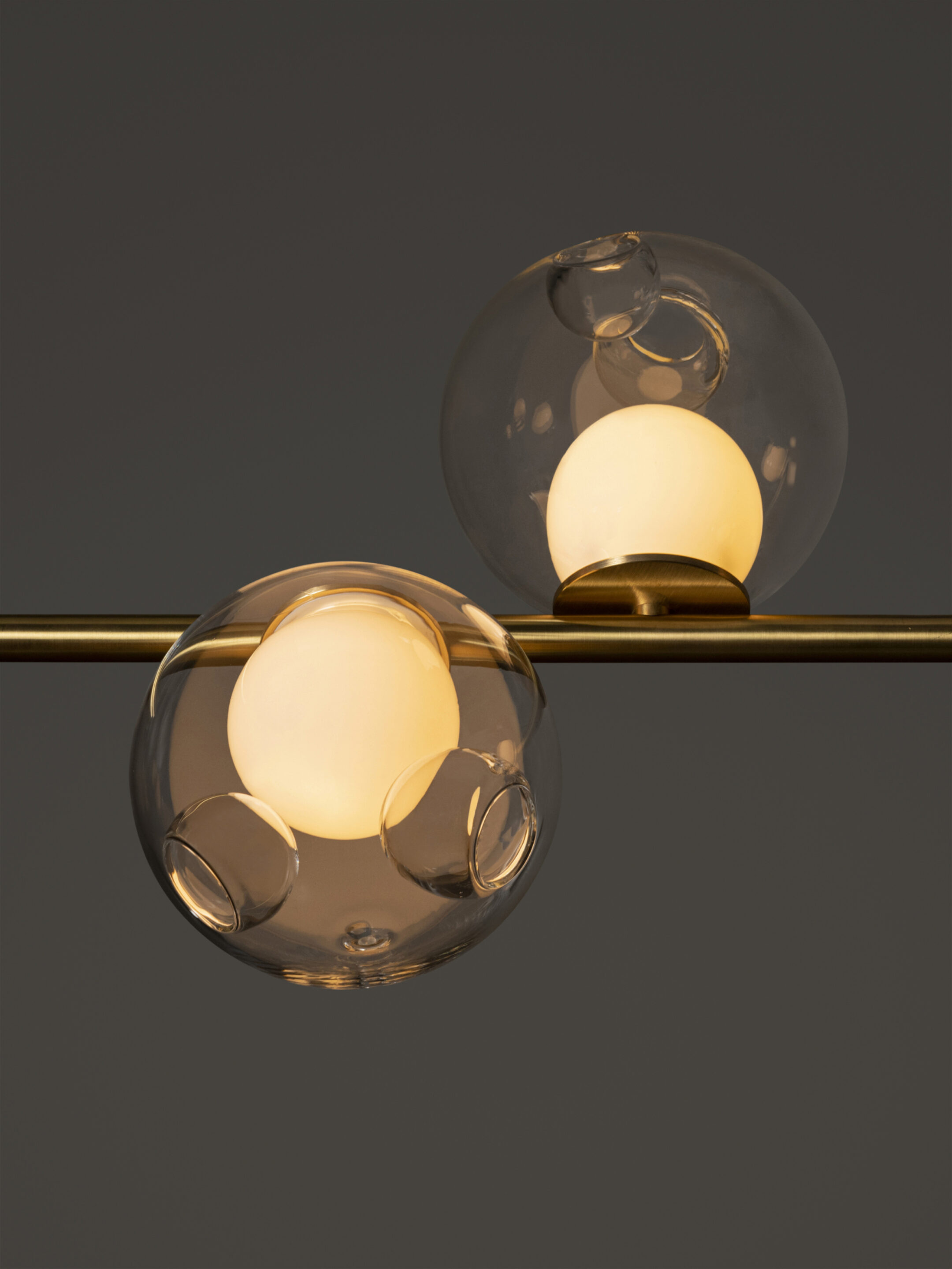 28 Suspended Brass Clear Dark Detail