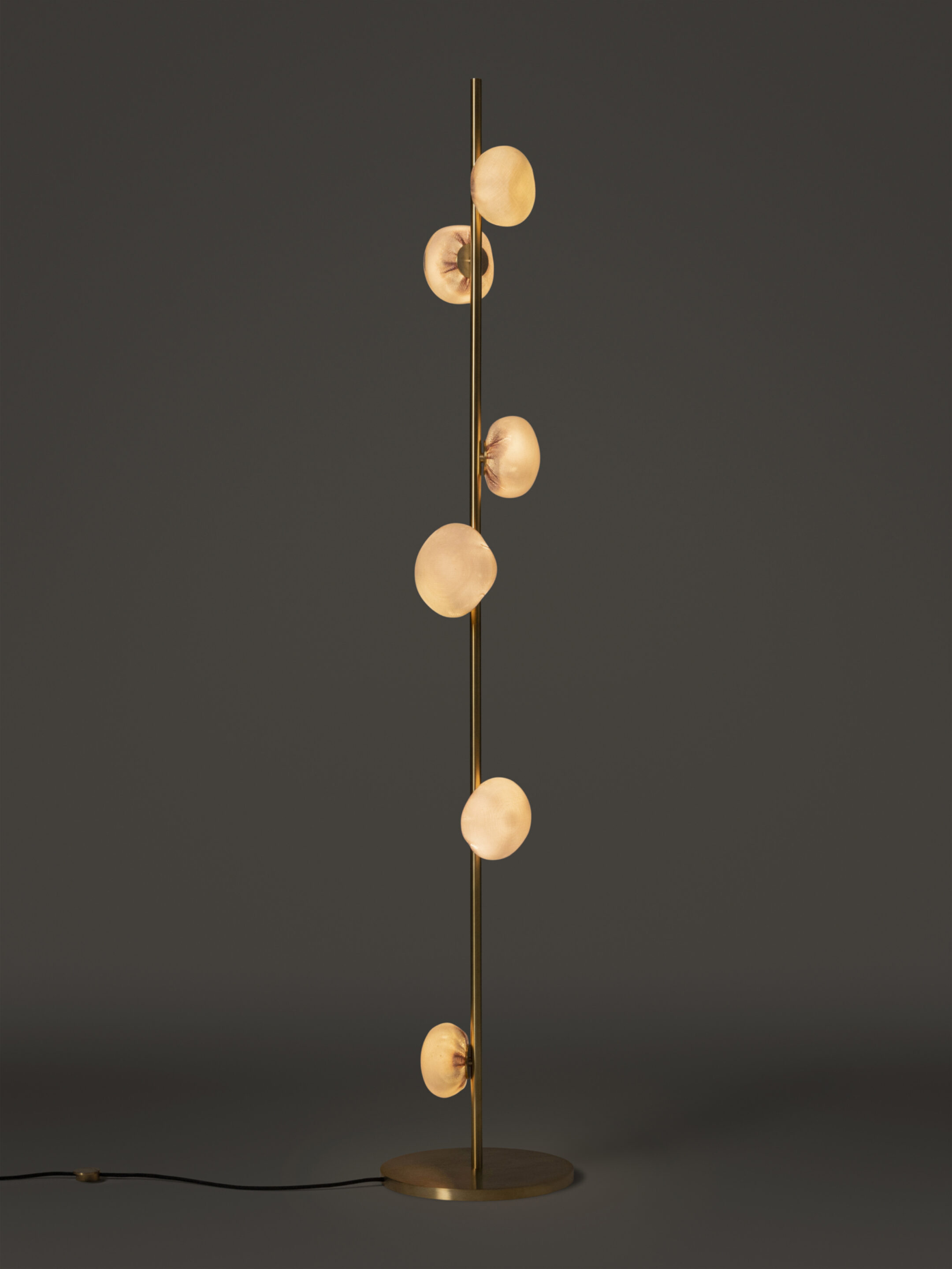 84v 6 Floor Brass Dark